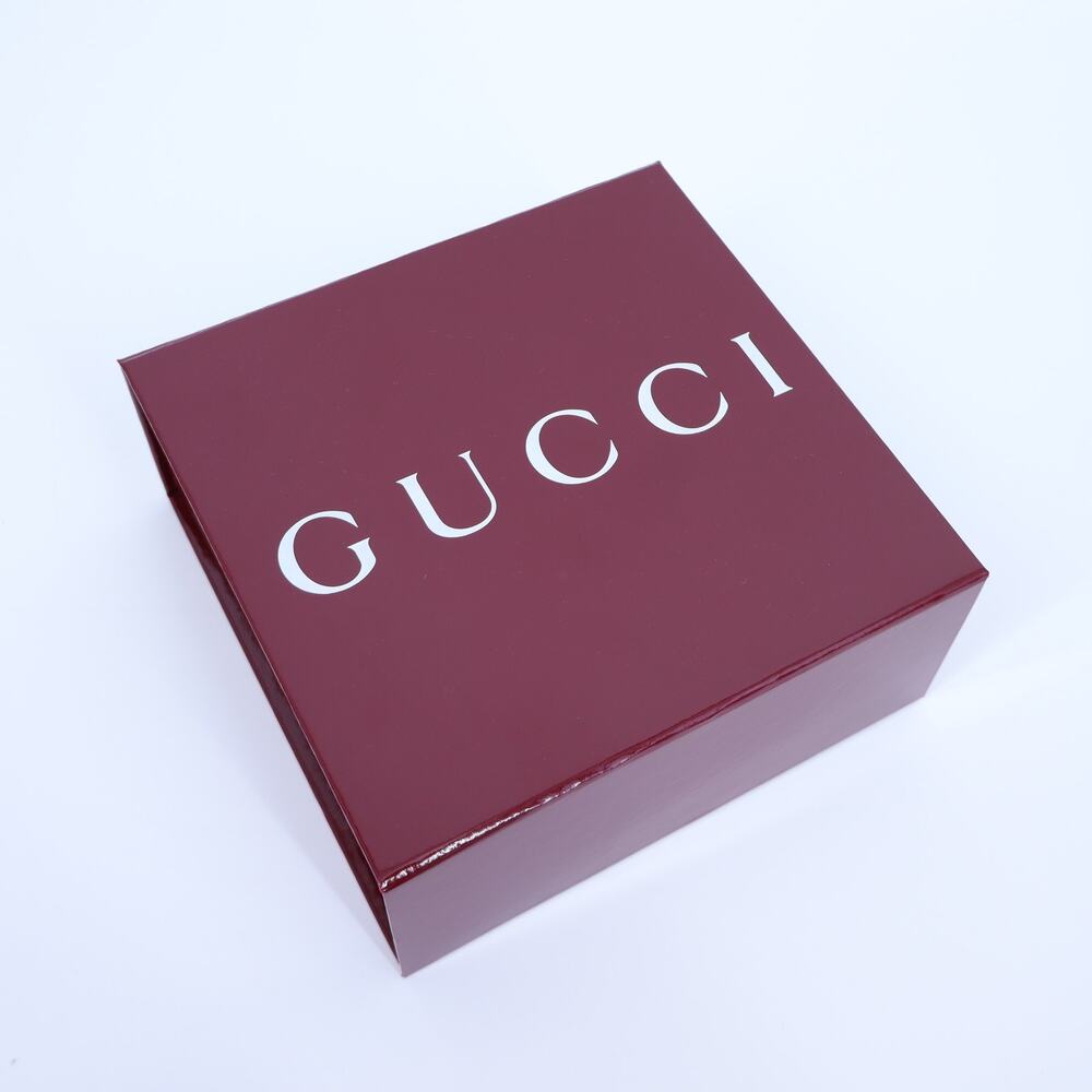 GUCCI Maroon and White Shiny Flip Tab Gift Box 7x7x2.75